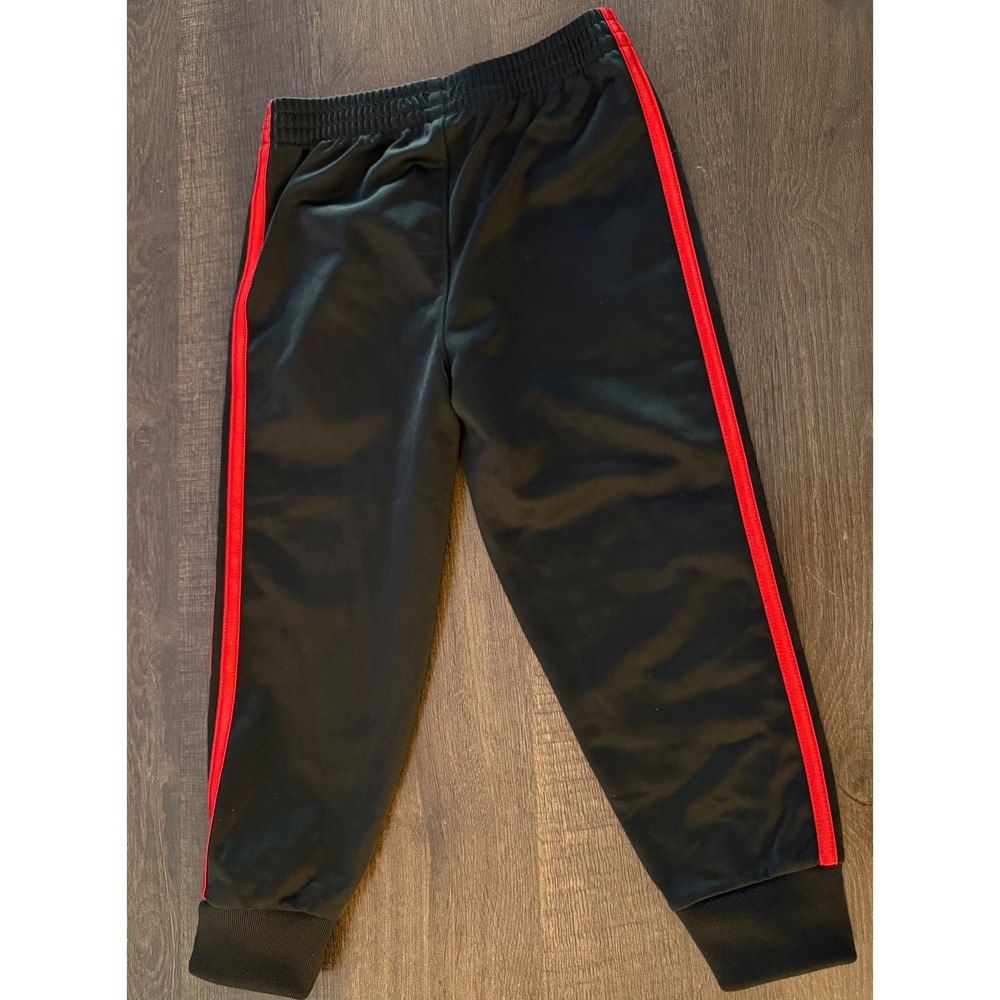 Adidas‎ Boys Tracksuit Set Black Red 3-Stripe Zip Jacket Jogger Pants Size 4 - Picture 8 of 8
